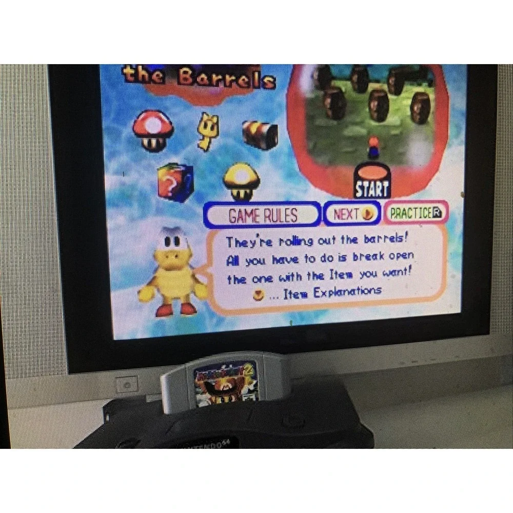 Nintendo 64, N64 System / Console Bundle + Cables + 2 Controller + Mario Party 2
